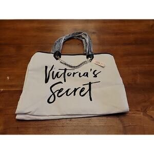 Victoria's Secret Women's Off-White Canvas Supermodel Chain Embellished Tote Bag